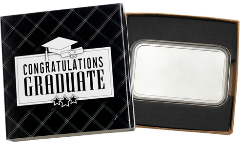 SilverTowne Natural Kraft Paper Gift Box with Black/White Graduate Box Sleeve